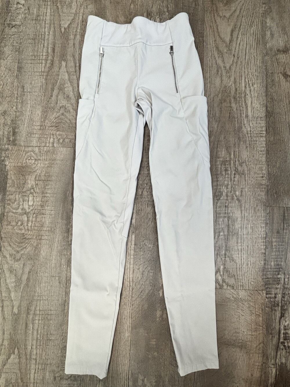 Athleta Peak Hybrid Fleece Tight Womens 2T Birch Grey Winter Hiking Pants 511126